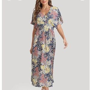89th+Madison Floral Flutter Sleeve Maxi Dress Size 1X